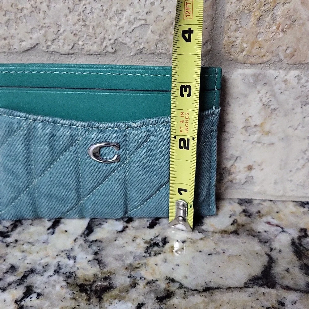 Coach Denim Essential Green Card Case